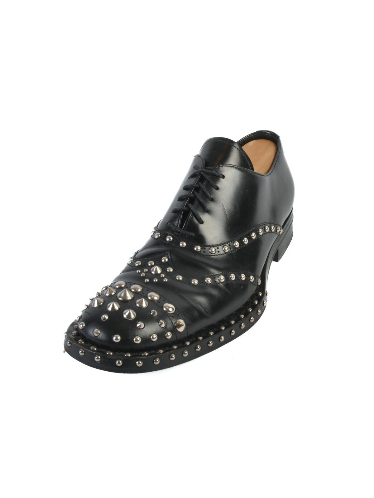 Prada Black Studded Oxford Shoes 9 37538